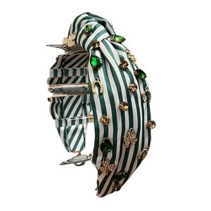 Piper K Striped Lucky Charm Horseshoes Clovers Rhinestone Headband
